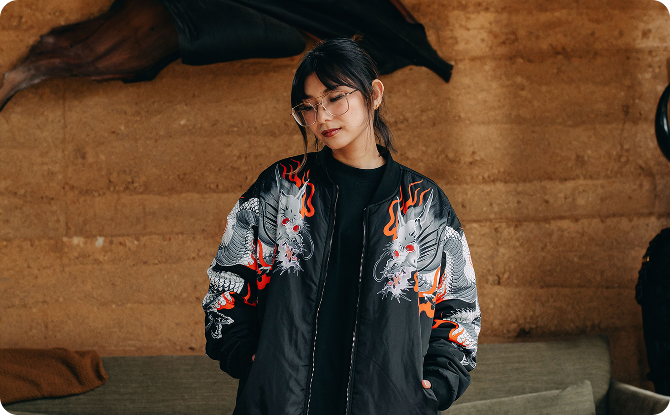 Black bomber jacket