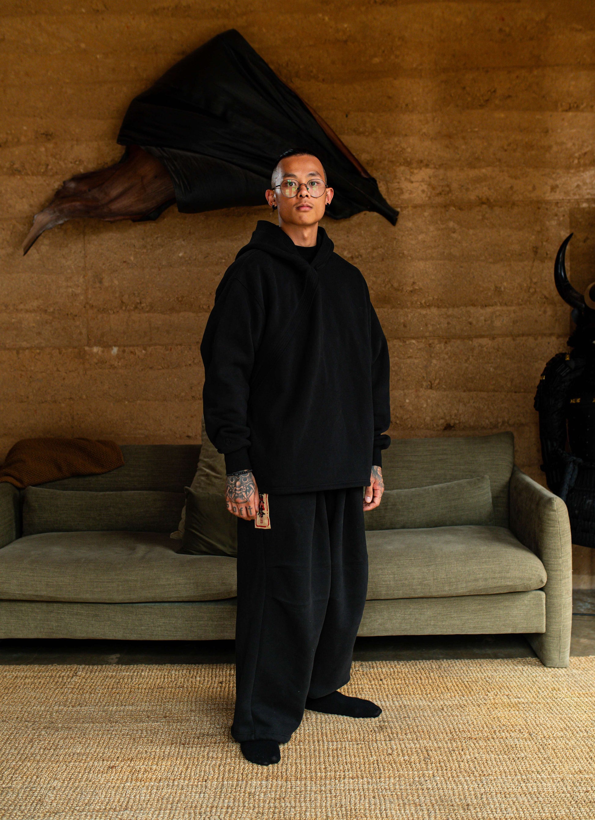 Black Ketto hoddie and pant set