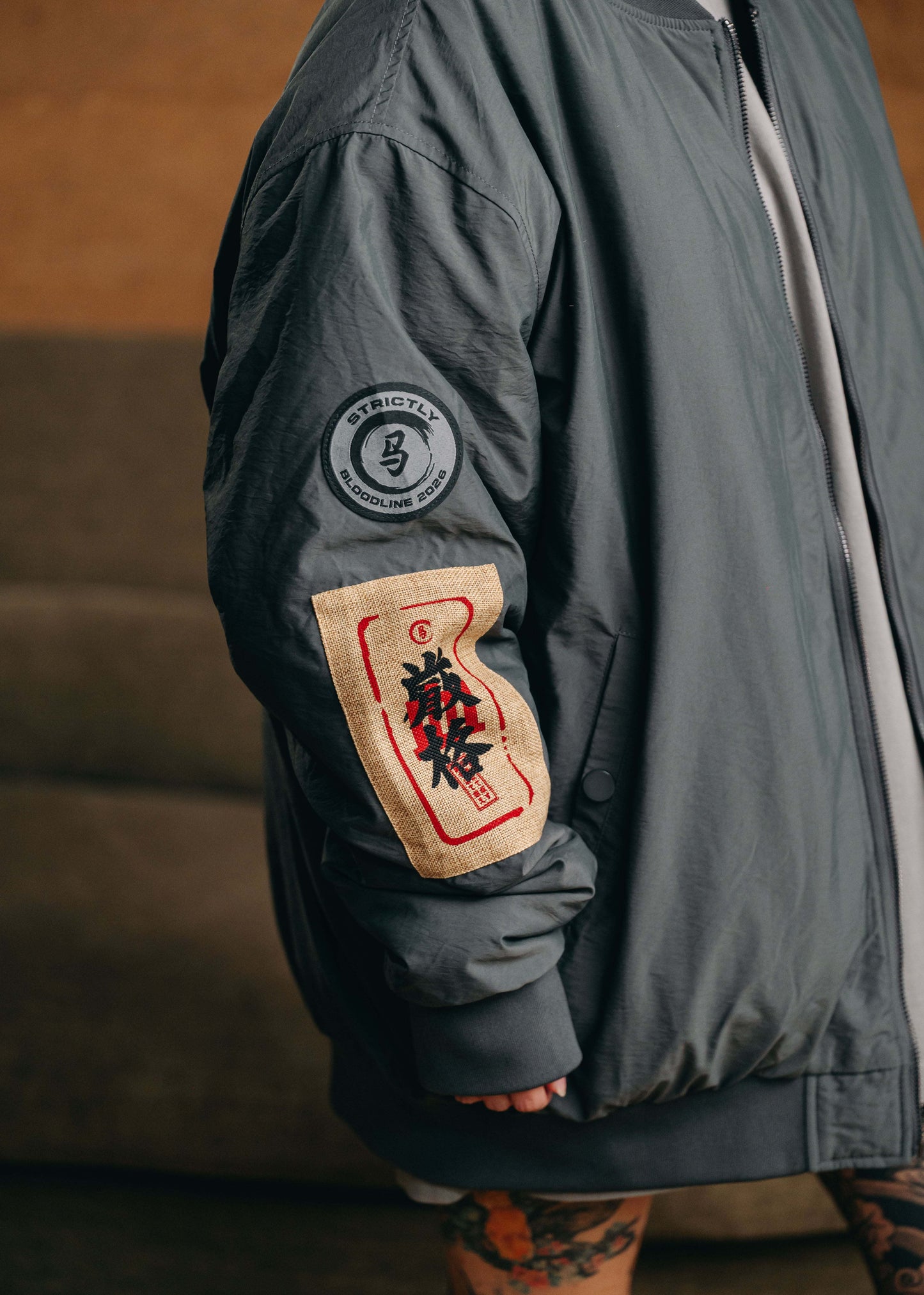 Grey Blood Bomber — Reversible