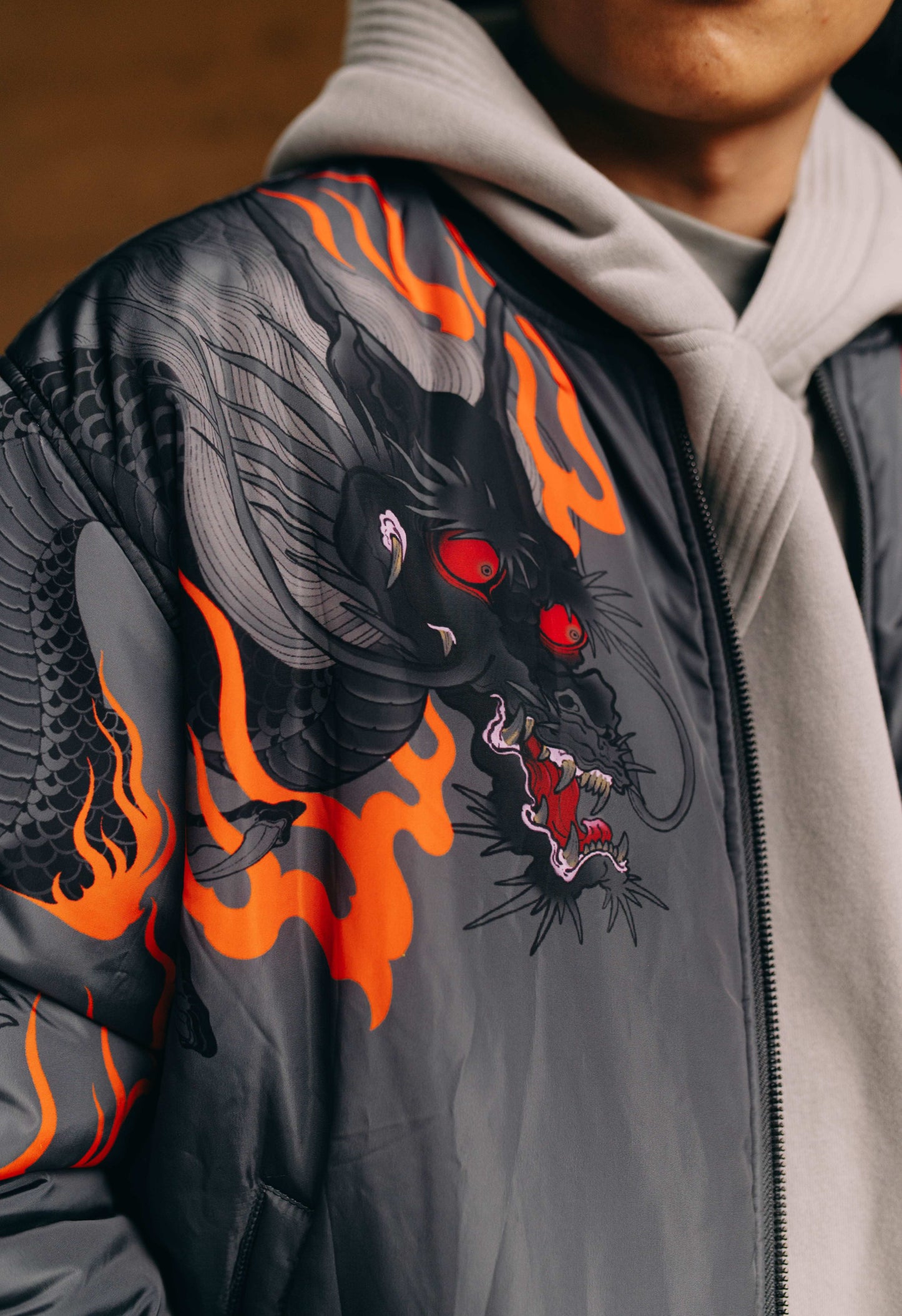 Grey Blood Bomber — Reversible