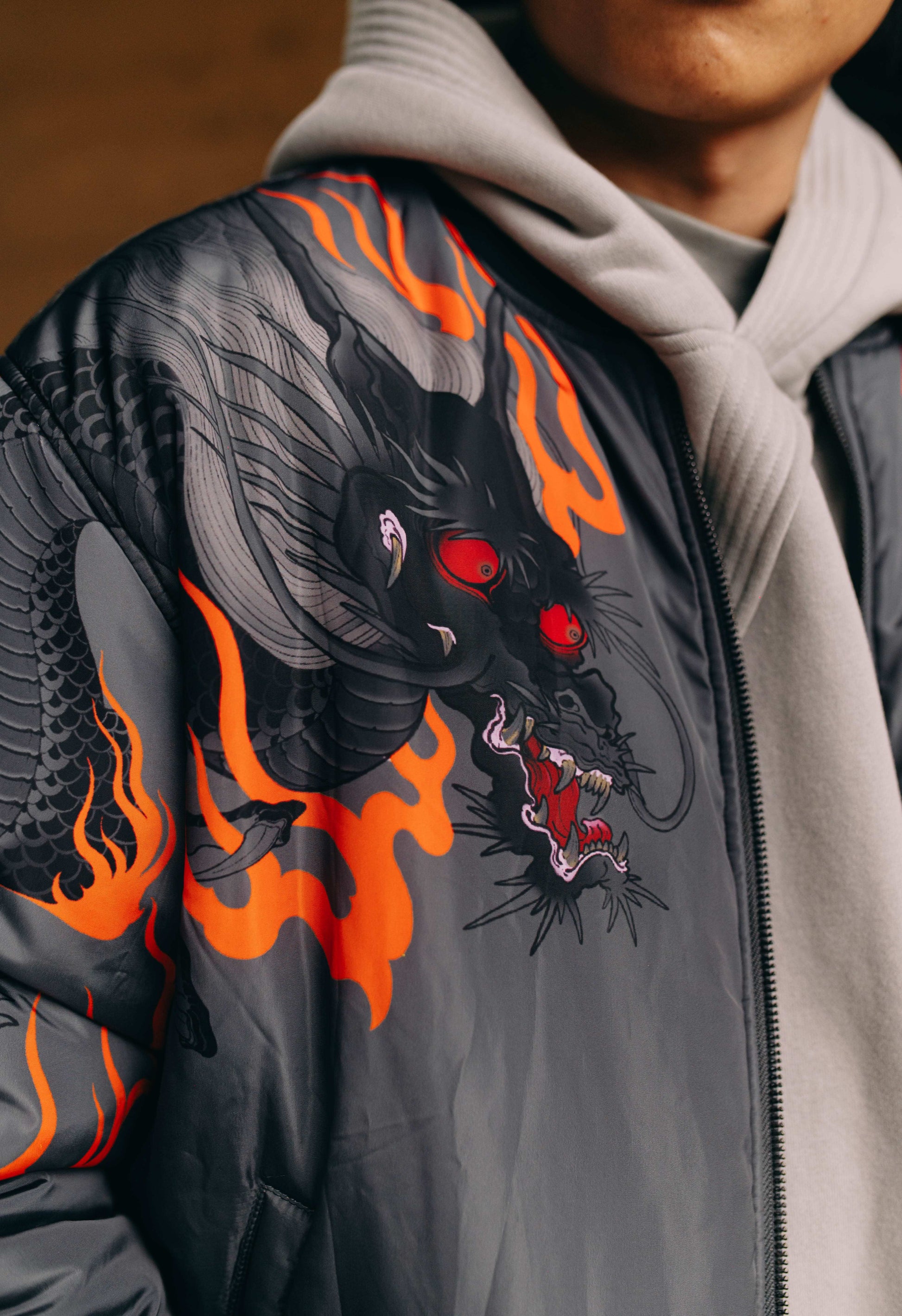 Grey Blood Bomber — Reversible